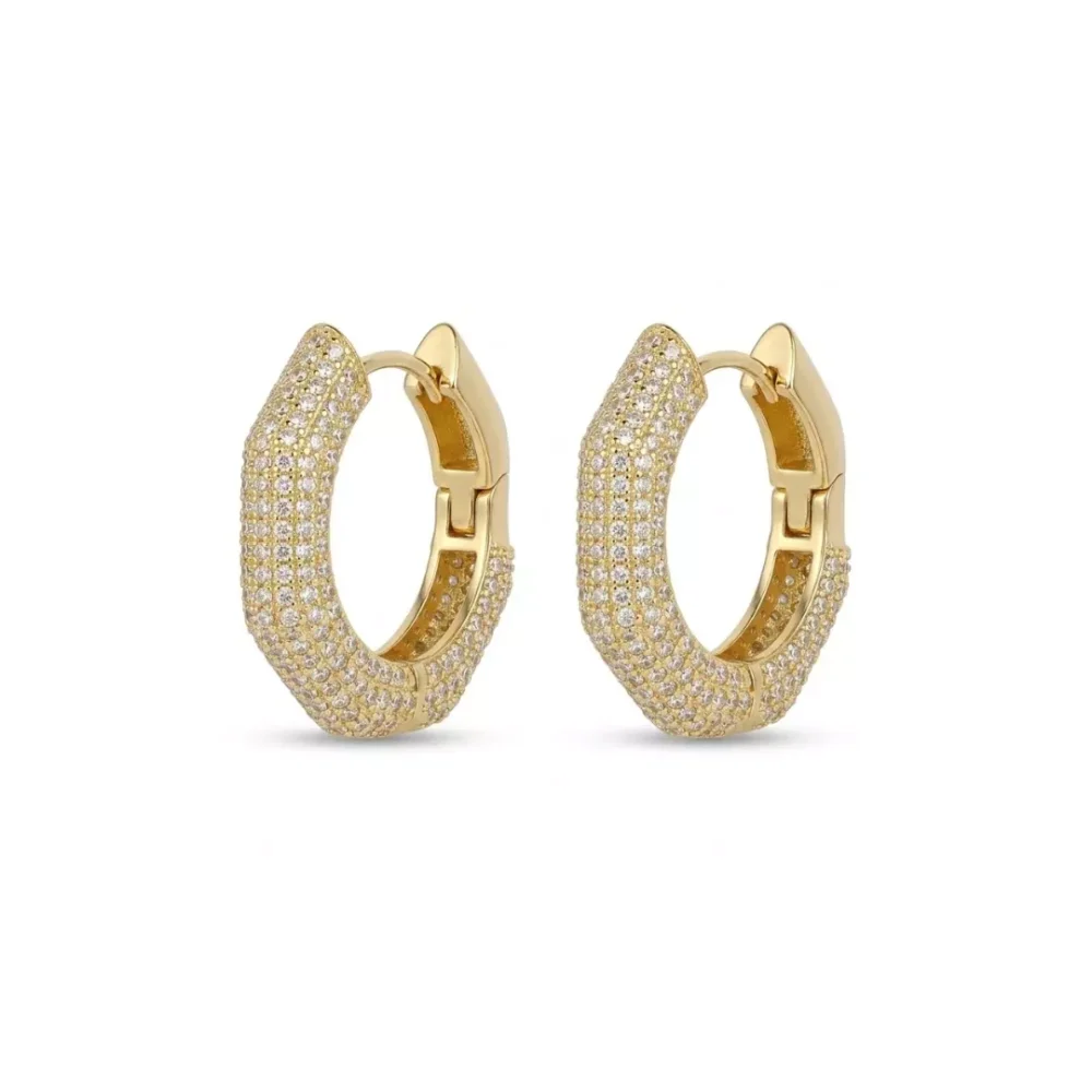 Brinco Argola Cravejada com Zircônias