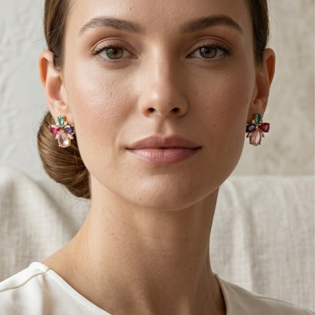 Brincos-Cluster-Multicolorido-Banho-Ouro-18k-ou-Platina